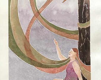 One With Nature. Intuitive watercolor art that embodies nature and the feminine spirit.