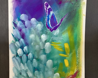 Ali della gloria farfalla arte colorata pittura a guazzo anima