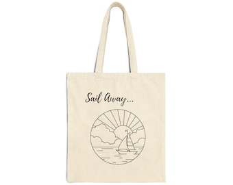 Sailboat Cotton Canvas Tote Bag