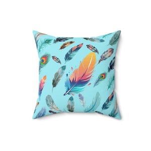 Peacock Spun Polyester Square Pillow zdjęcie 3