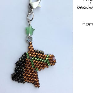 Peyote stich Perlenarbeit Pferd Charme Muster, sofortiger digitaler Download!