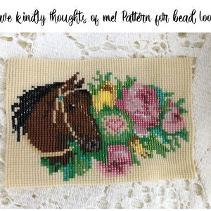 Victorian Horse Bead Tapestry Pattern: Vintage Calling Card Design (PDF Pattern)