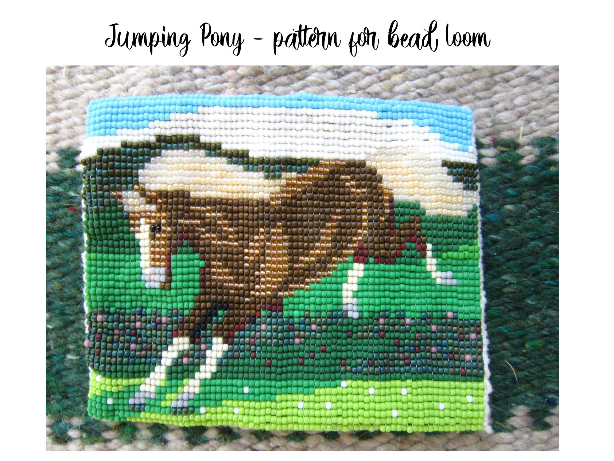 Jumping Pony Design for Bead Loom, Jumping Pony Beading Loom Jumping Pony Design for Bead Loom, Jumping Pony Beading Loom