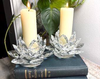 Crystal Lotus Candle Holders by Shannon Crystal