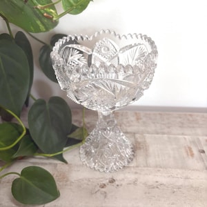 NUCUT  Early American Pressed Glass Footed Open Compote