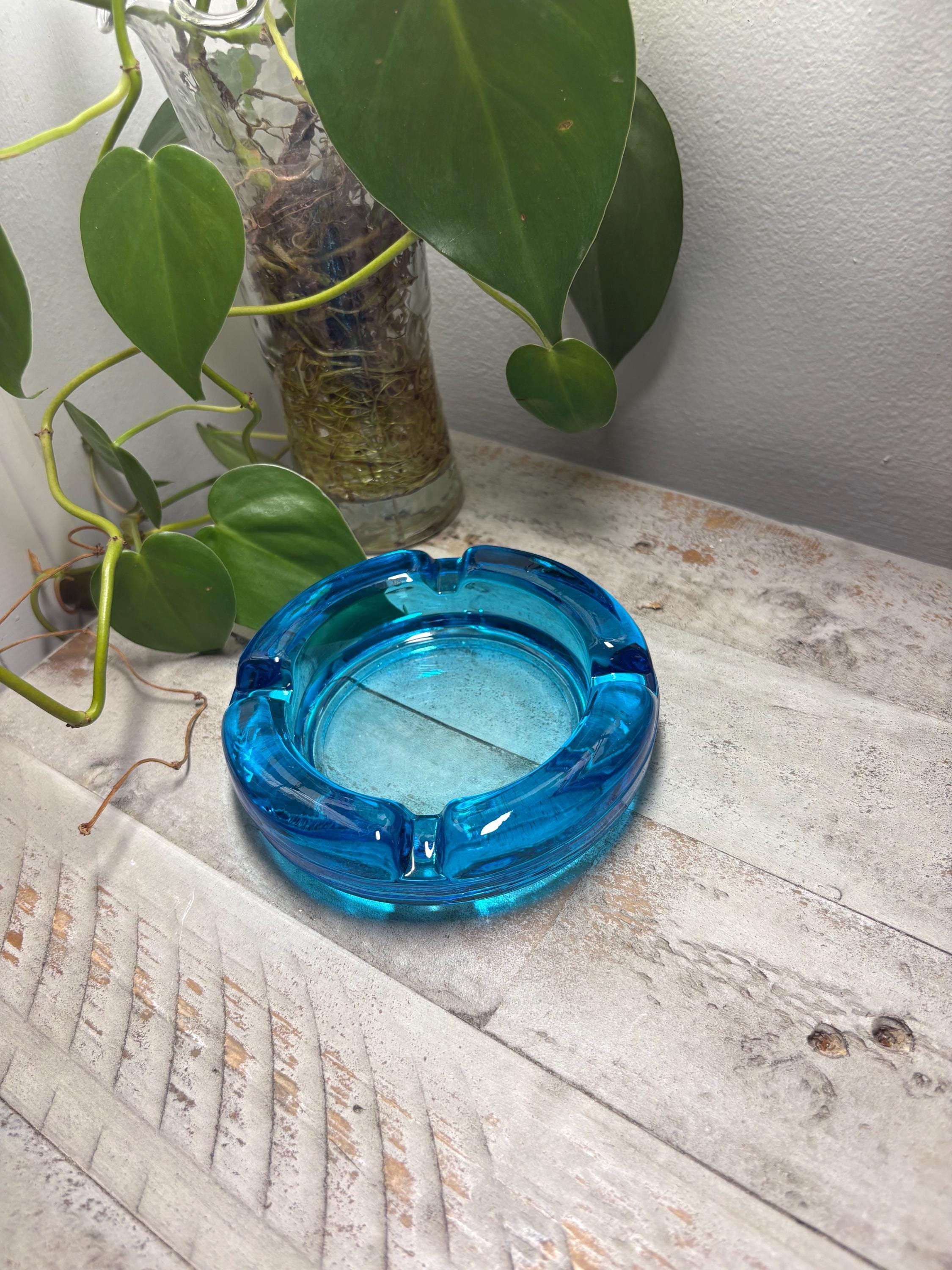Blue Glass Ashtray - Etsy