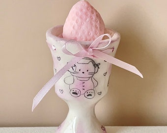 Adorable Handcrafted Ceramic Cup with Aromatherapy Candle: A perfect gift for her. Unique Design for Fun and Relaxation