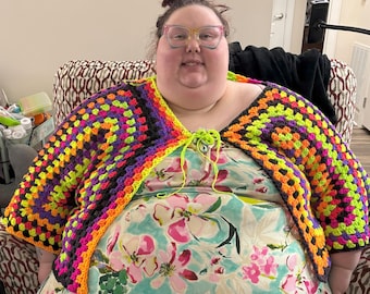 Motif cardigan grand-mère hexagonal