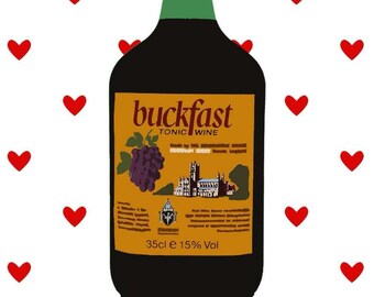 Carte postale " Je t'aime plus qu'une bouteille de bucky "