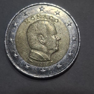 Rare find of a circulated 2020 2 euro coin from Monaco - a unique collectors item