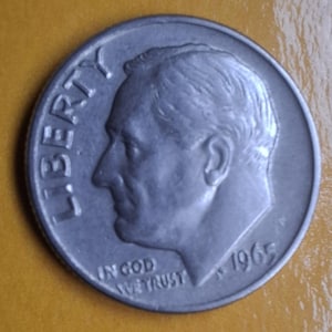 Rare Find 1965 one dime no mint mark error - American coin - for collectors