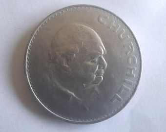 未流通の英国チャーチル・クラウン、1965年記念コイン、ウィンストン