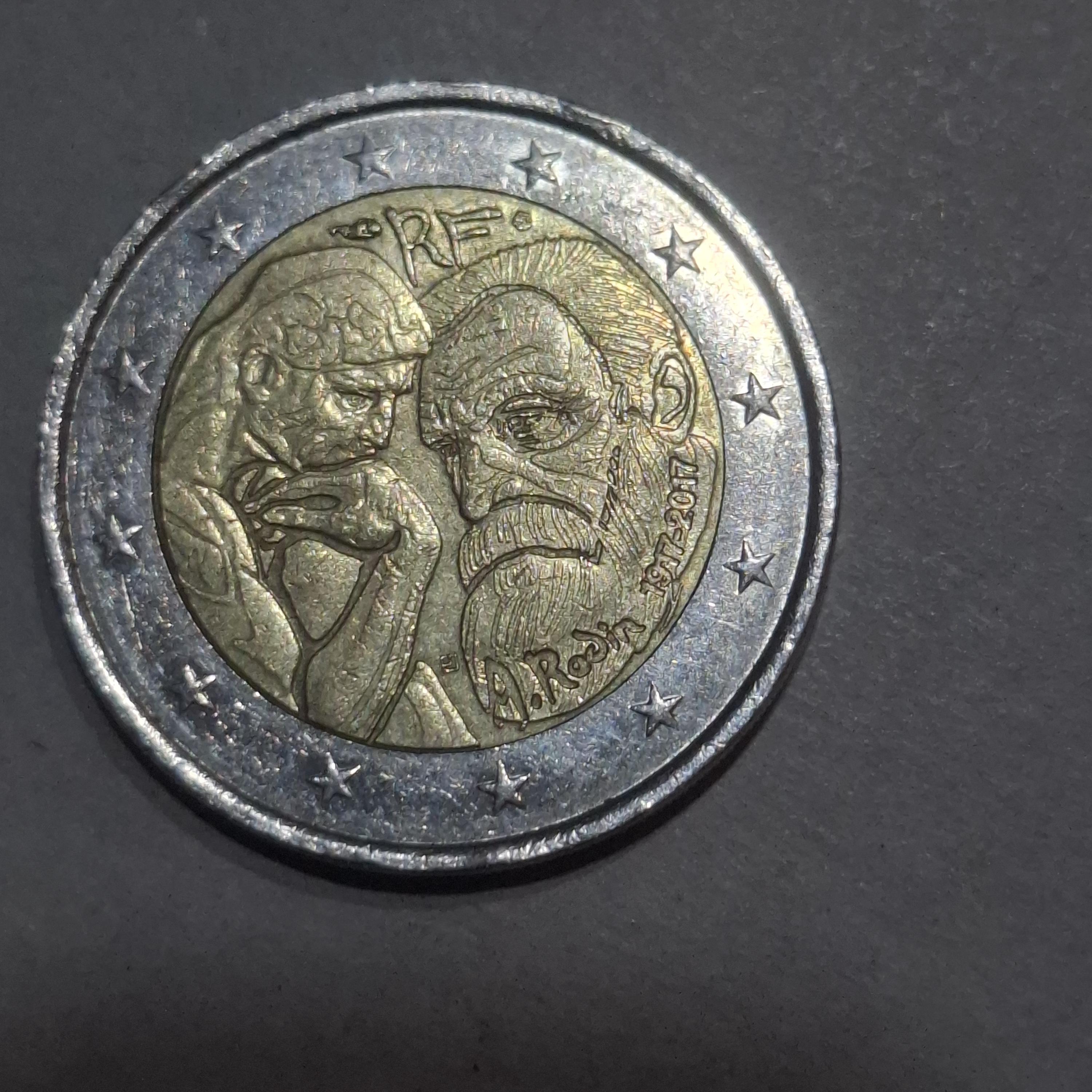 フランスで流通していた2017年記念2ユーロ硬貨の希少な発見。ユニークなコレクターズアイテムです。 - Etsy 日本