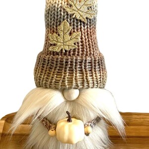 Gnomo de otoño, gnomo de punto, gnomo de calabaza, decoración otoñal para el hogar, bandeja de tres niveles, decoración de granja