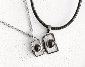Magnetic Projection Couple Necklace-Custom Photo Necklace-Couple Necklace-Projection necklace-Lover/Couple Gift