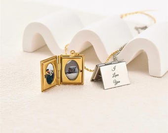 Custom Photo Locket Necklace: Personalized Couple Keepsake