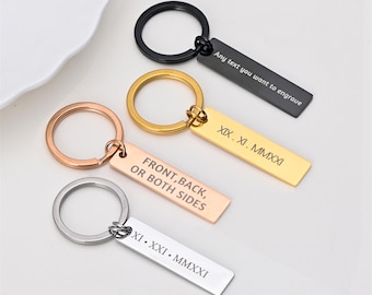 Personalized Calendar Keychain, Stainless Steel Anniversary Gift