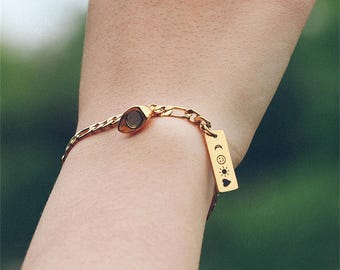 Custom 1set Engraved Stainless Steel Couple Bracelets, Magnetic Initial Matching Bands