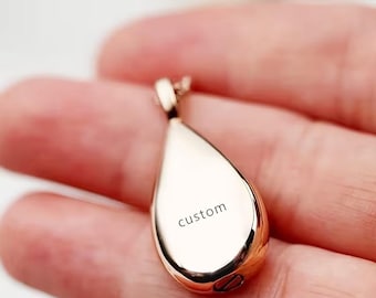 Personalized Teardrop Urn Necklace，Pet Cremation Ashes Keepsake，Unique-Shaped Necklace