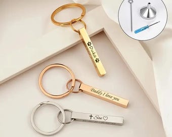 Personalized Urn Keychain: Cremation Jewelry, Pet/Human Ashes Keepsake
