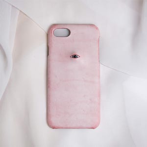 Custodia originale Evil Eye premium per iPhone 16Promax, realizzata a mano, per Apple 15Pro, in pelle invecchiata, custodia per telefono retrò 15Promax.