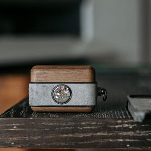 Custodia protettiva per AirPods, cuffie Bluetooth con cancellazione del rumore, in legno e pelle, adatta per auricolari Apple, custodia protettiva in vera pelle.