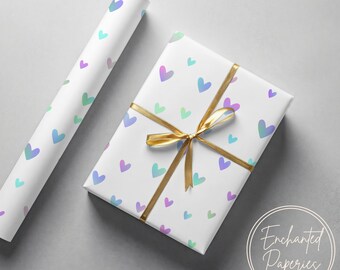 Pastel Pearl Heart Gift Wrapping Paper - Eco Friendly Gift Wrap, Multiple Sizes