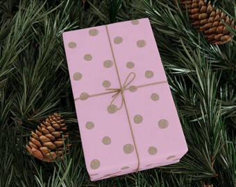 Gold Polka Dot Gift Premium Wrapping Paper Roll - Eco Friendly Gift Wrap for Birthdays, Holidays and Weddings, Unique Designs, Recyclable