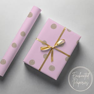 Gold Polka Dot Gift Premium Wrapping Paper Roll - Eco Friendly Gift Wrap for Birthdays, Holidays and Weddings, Unique Designs, Recyclable