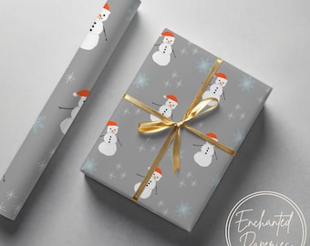 Snowman/Snowflake Premium Wrapping Paper Roll - Eco Friendly Gift Wrap for Birthdays, Holidays and Weddings, Unique Designs, Recyclable