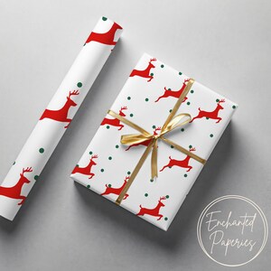 Red Rentier Green Dot Premium Geschenkpapierrolle - Umweltfreundliche Geschenkverpackung für Geburtstage, Feiertage und Hochzeiten, einzigartige Designs, recycelbar