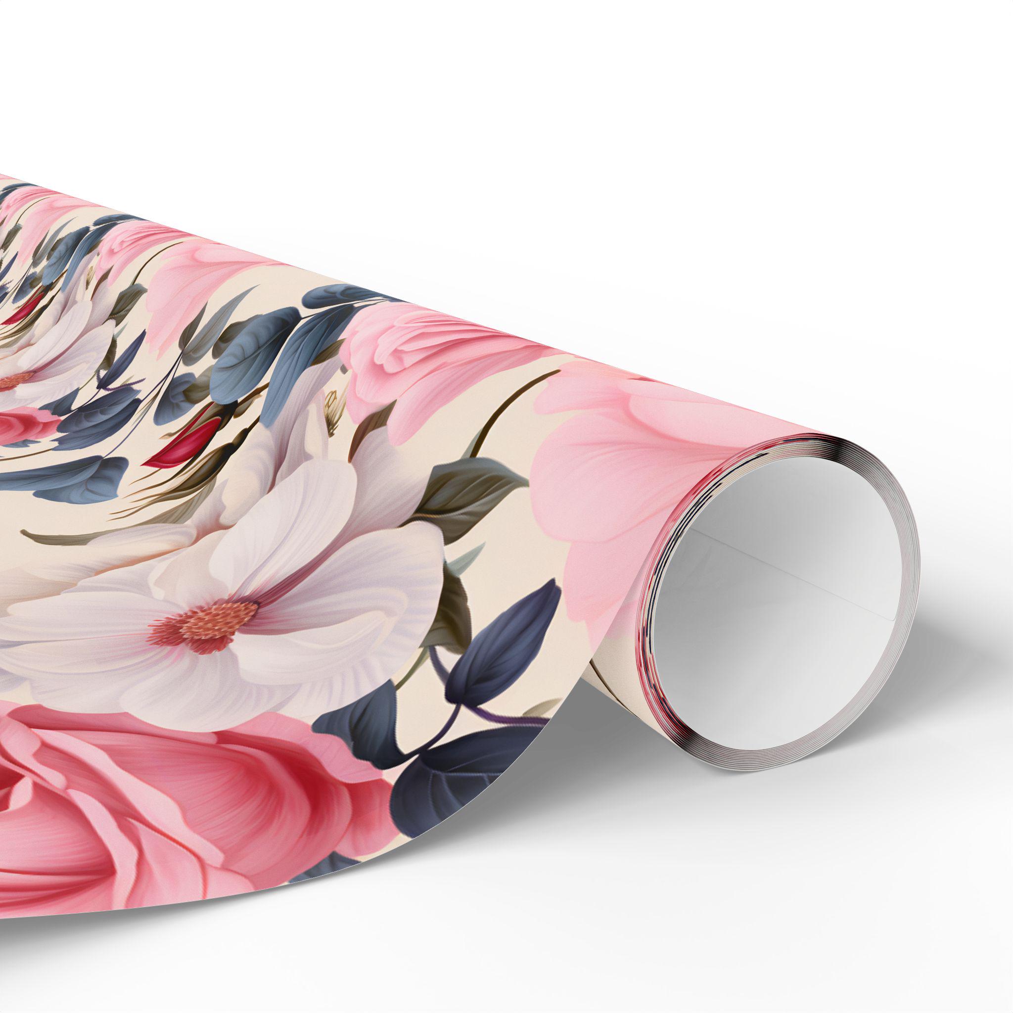 Vintage Rose Floral Premium Wrapping Paper Roll - Eco Friendly Gift ...