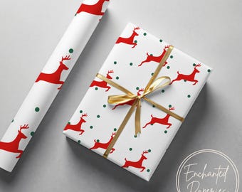 Red Rentier Green Dot Premium Geschenkpapierrolle - Umweltfreundliche Geschenkverpackung für Geburtstage, Feiertage und Hochzeiten, einzigartige Designs, recycelbar