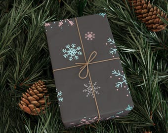 Snowflake Pattern Premium Wrapping Paper Roll - Eco Friendly Gift Wrap for Birthdays, Holidays and Weddings, Unique Designs, Recyclable
