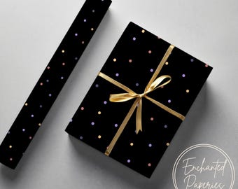 Polka Dot MultiColored Premium Wrapping Paper Roll - Eco Friendly Gift Wrap for Birthdays, Holidays and Weddings, Unique Designs, Recyclable