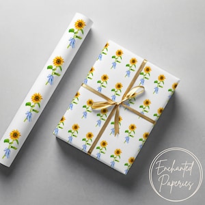 Bright Sunflower Premium Wrapping Paper Roll - Eco Friendly Gift Wrap for Birthdays, Holidays and Weddings, Unique Designs, Recyclable