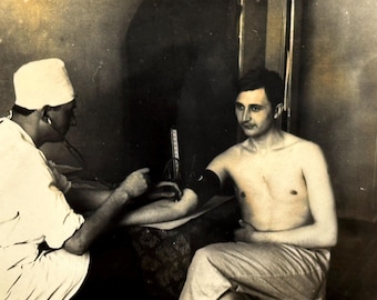 Soviet Doctor Patient Clinic 1950s | USSR Medical Examination Found Photo |  Nurse Snapshot | Vintage Social History Photograph Collectible
