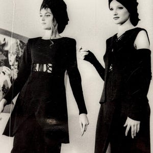 Vintage Photo Fashion Look Two Pretty Women Fashion Model Beauties Lady Snapshot 1980s Vintage Snapshot historic photograph