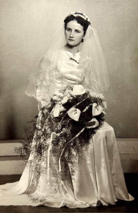 new year's black tie dress 1956 Ad Vintage Wedding Dress Bride Bridal Gown Ruffles Fashion YBSM1   Period Paper Historic Art LLC