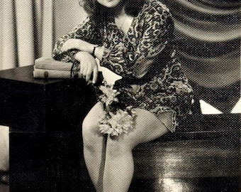 Vintage 1974 Pretty Woman Portrait Photo | Young Woman Named Olesya | Black White Photograph | Original 1970s Female Portrait Snapshot