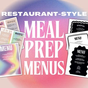 Menús de preparación de comidas estilo restaurante
