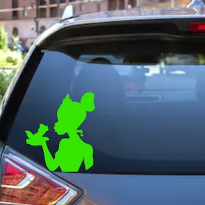 Decalcomania principessa rana, per finestrino dell’auto, laptop, bicchiere o bottiglia d’acqua