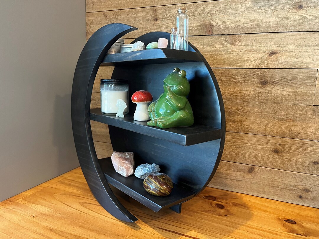 Large 17" Moon Shelf Wall Decor or Free Standing, Crystal Shelf, Etsy