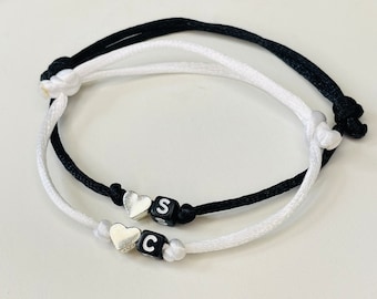 Bracciale personalizzato per coppie Set di braccialetti dell'amicizia coordinati per i migliori amici Partner personalizzati Regalo di anniversario per la fidanzata