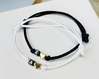 Set di braccialetti per coppie abbinati personalizzati, braccialetto dell'amicizia personalizzato, regalo di compleanno della fidanzata abbinata per il migliore amico