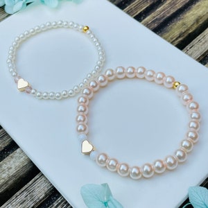 Ensemble de bracelets de perles assortis maman et fille personnalisés Cadeau pour maman Ensemble de bracelets assortis pour maman et fille Ensemble de 2 bracelets de perles