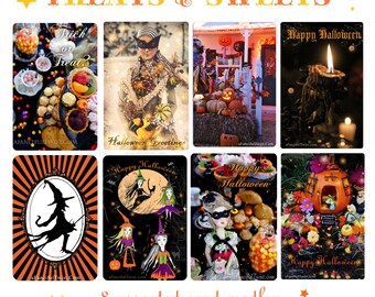 Treats & Sweets - 8 Assorted Halloween Postcard Medley