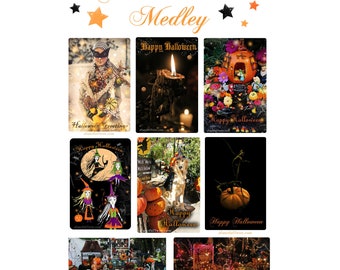 Halloween Lover's Card Medley - Assorted 8 Postcard Set
