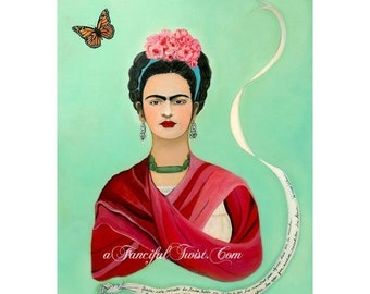 Frida Kahlo y la mariposa 8x10