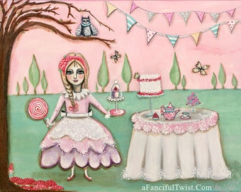 Tea Party in the Magical Cypress Grove - 8" x 10"